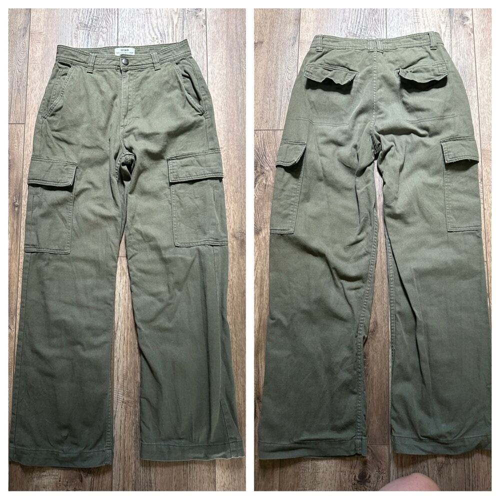 Cotton‎ On Women’s Cargo Pants Olive Green 100% Cotton, Size 2 - Picture 2 of 15